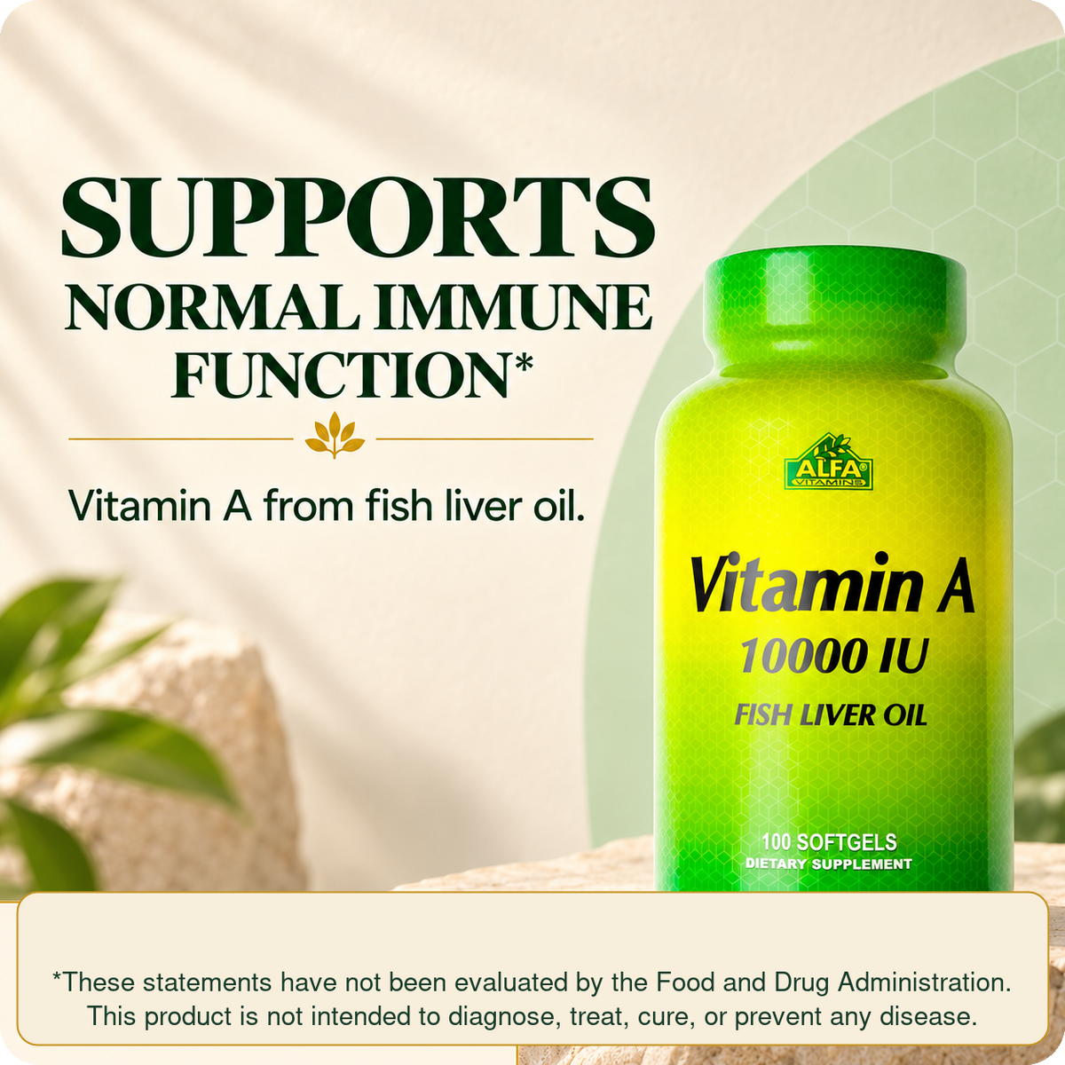 Vitamin A normal immune function support card