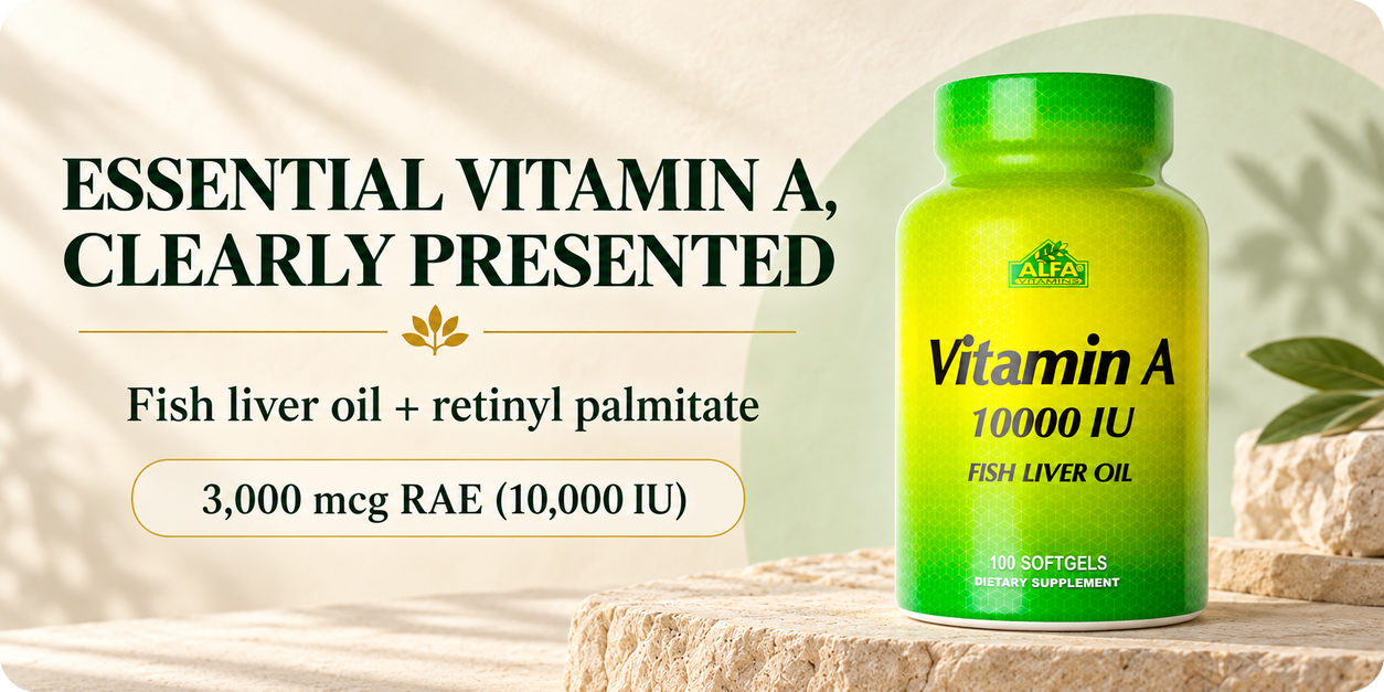 Alfa Vitamins Vitamin A Fish Liver Oil 100 softgels