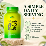 Vitamin B2 suggested use: adults take one tablet daily.