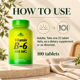 Vitamin B6 directions: adults take one tablet daily as a dietary supplement, or as directed.