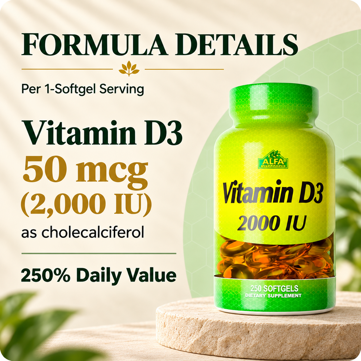 Vitamin D3 2000 IU formula card