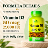 Vitamin D3 2000 IU formula card