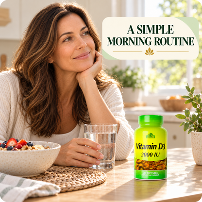 Vitamin D3 2000 IU morning lifestyle card