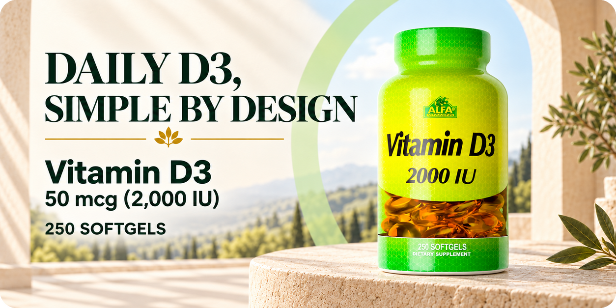 Alfa Vitamins Vitamin D3 2000 IU, 250 softgels