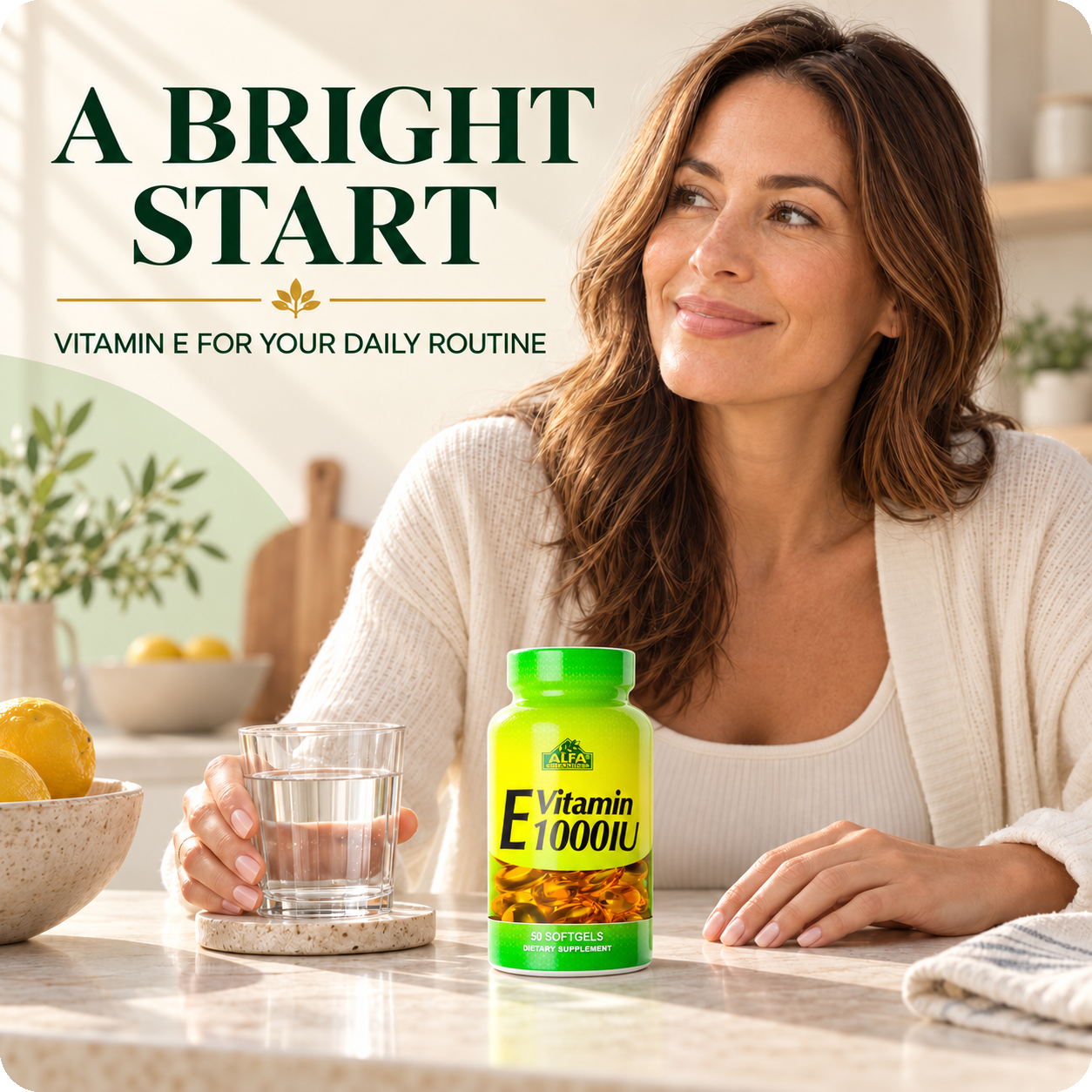 Vitamin E 1000 IU morning lifestyle card