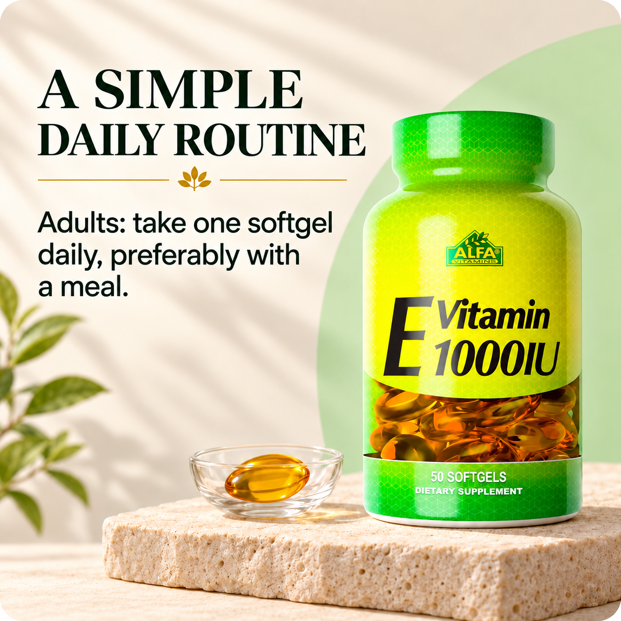 Vitamin E 1000 IU suggested use card