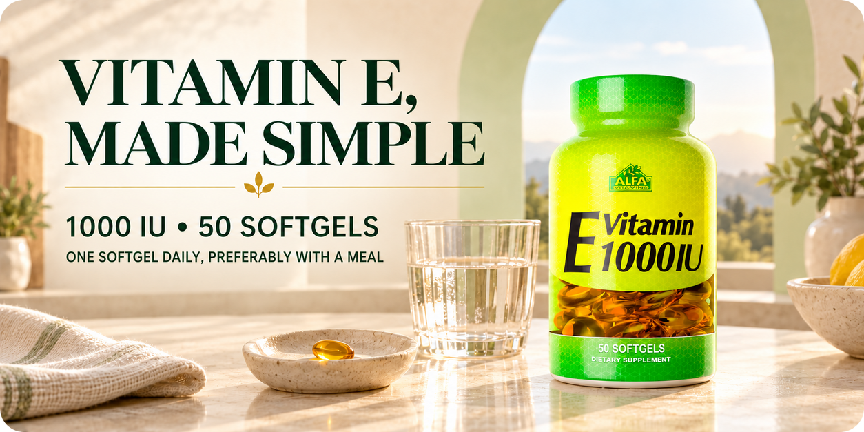 Alfa Vitamins Vitamin E 1000 IU, 50 softgels