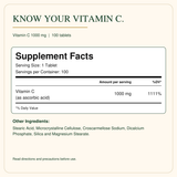 Supplement Facts and ingredients for Vitamin C 1000 mg