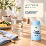 Zinc Gluconate directions — adults take one tablet daily preferably with a meal