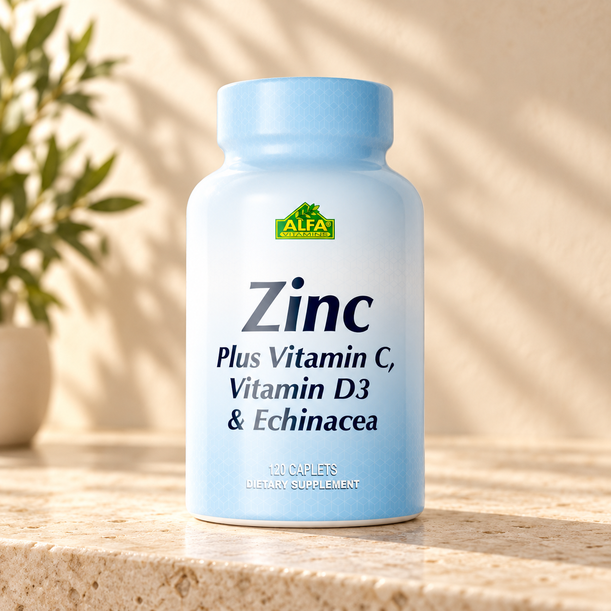 Zinc + Vitamin C, Vitamin D3 & Echinacea  - 120 Caplets