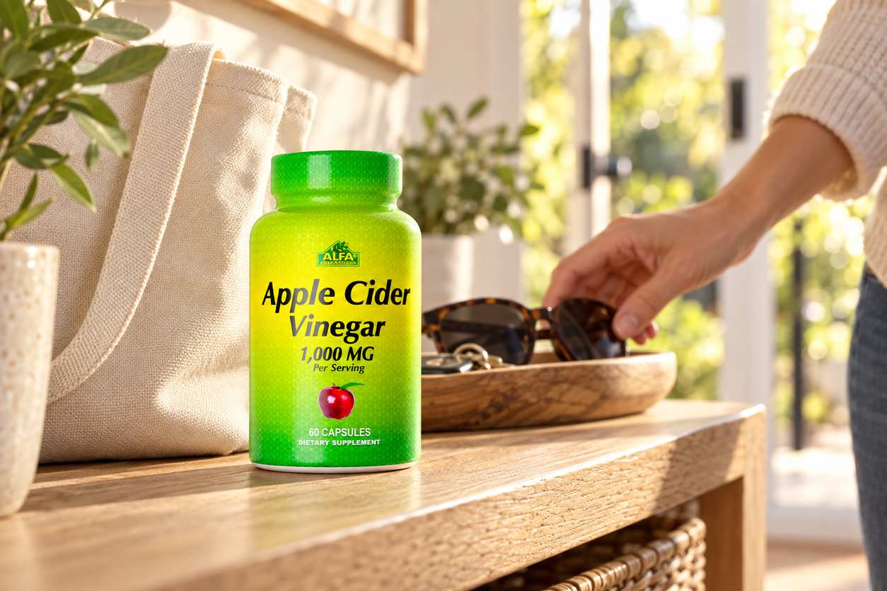Apple Cider Vinegar 1000 mg - 60 capsules in an everyday setting
