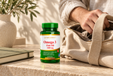 GenesisVit Omega 3 60 softgels bottle in a natural everyday setting