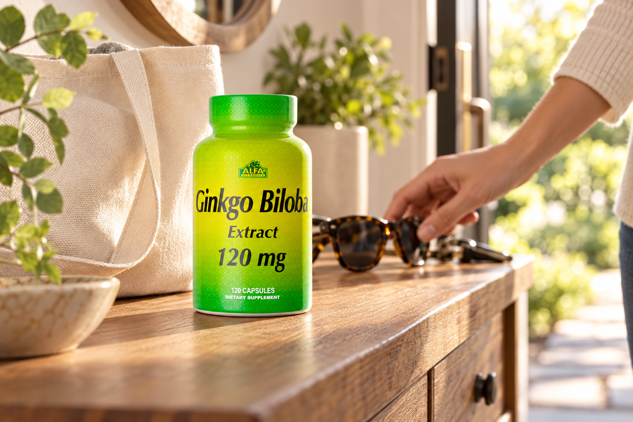 Ginkgo Biloba 120 mg - 120 capsules in an everyday setting