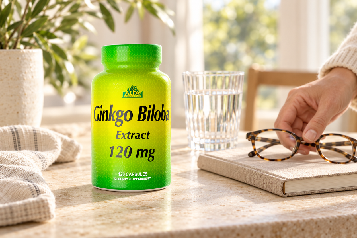 Ginkgo Biloba 120 mg - 120 capsules in an everyday setting