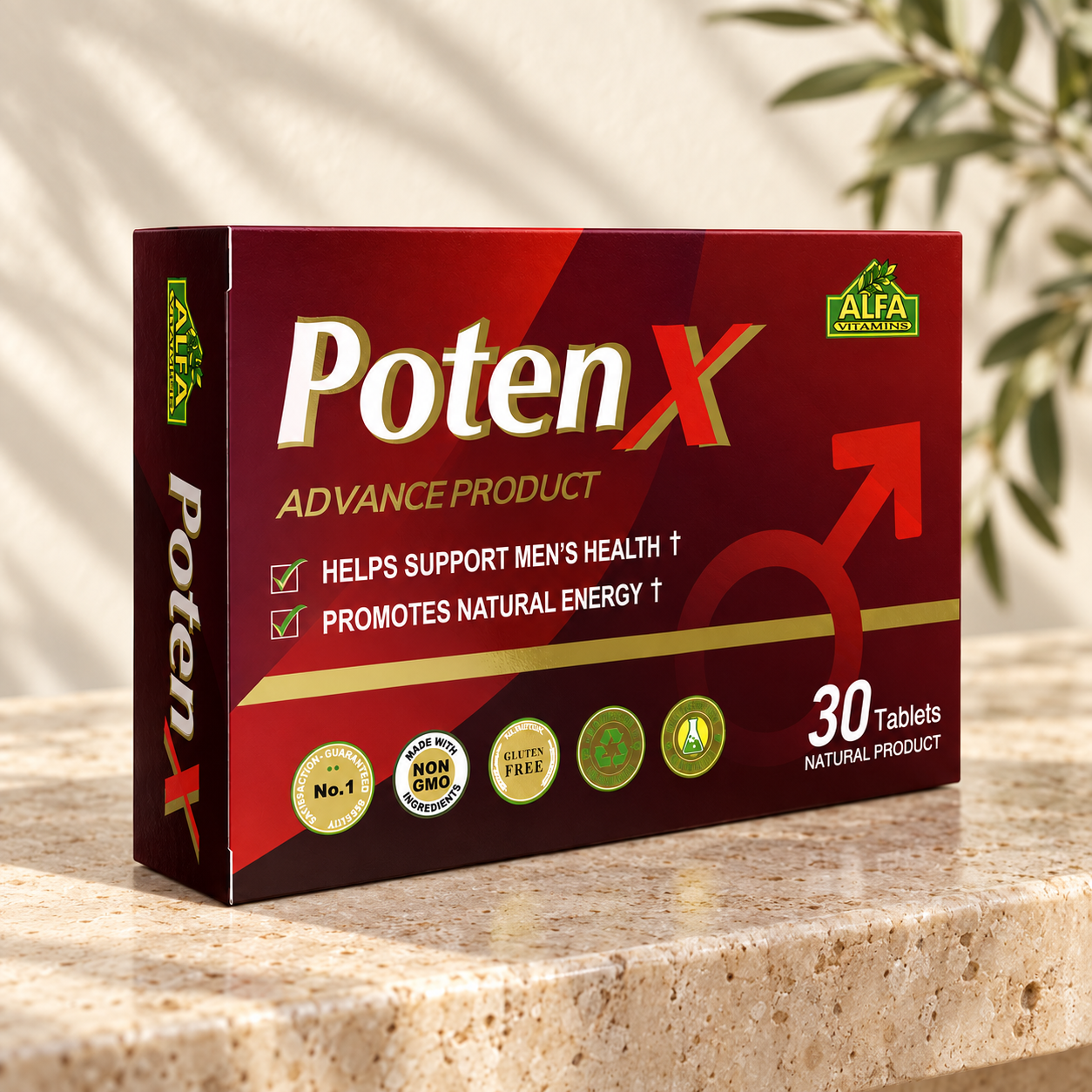 Poten X – Men's Health & Natural Energy Support – 30 Tablets