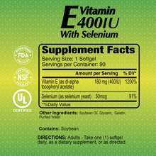 Vitamin E 400 IU with Selenium - 90 softgels