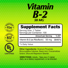 Vitamin B2 50 mg - 100 tablets