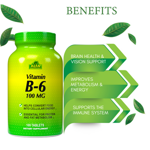 Vitamin B6 100mg 100 Tabs – Alfa Vitamins Store