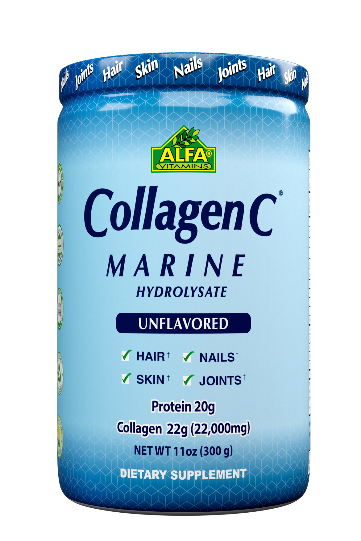 CollagenC - Marine Collagen Powder Formula - Unflavored - 11oz Jar