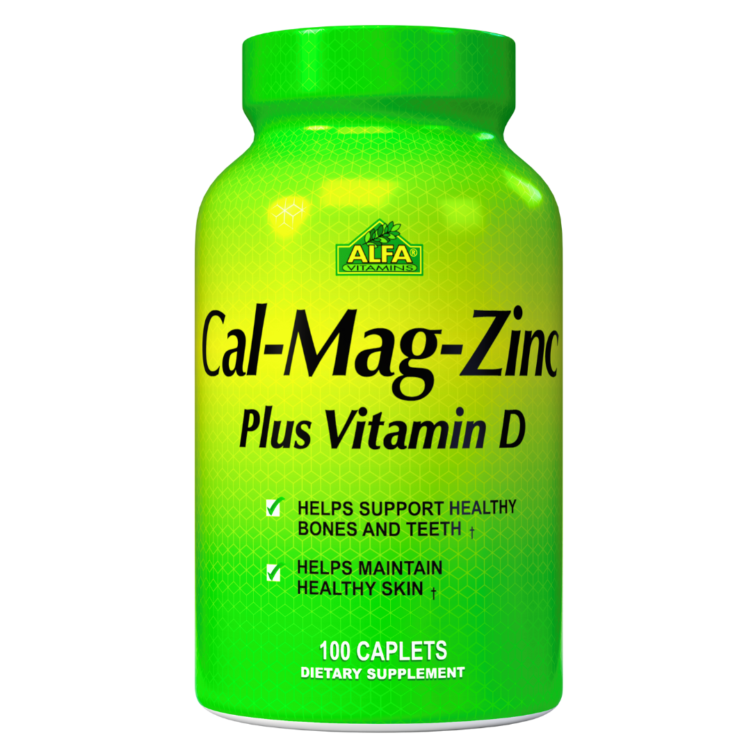 Calcium Magnesium Zinc Plus Vitamin D - 100 Caplets