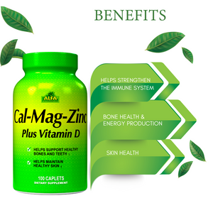 Calcium Magnesium Zinc Plus Vitamin D - 100 Caplets
