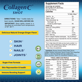 CollagenC Shot with orange and ginger — original Supplement Facts and ingredients label
