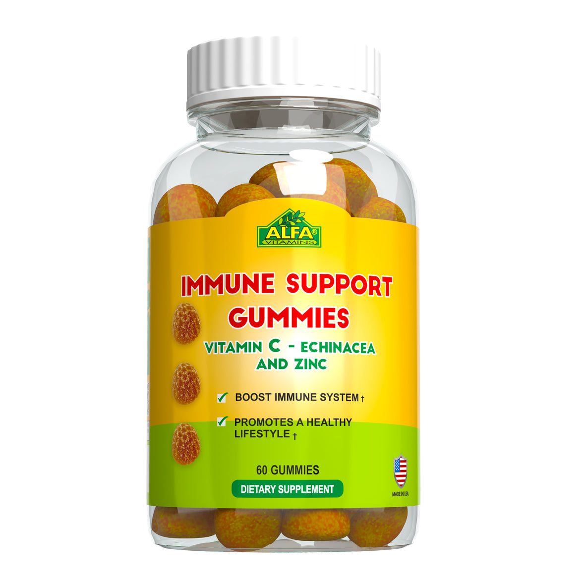 Immune Support Gummies for Adults - 60 Gummies