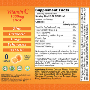 Vitamin C 1000 mg Shot - 2.5 FL OZ - 20 Pack | Alfa Vitamins Store