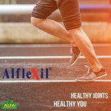 A jogger on a track in athletic shoes and shorts represents the vitality of Alflexil® - Glucosamine Chondroitin MSM Collagen, by Alfa Vitamins Store, underscoring its role as a crucial joint support supplement for a healthy lifestyle.