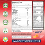 SuperC Immune Powder - Orange Flavor - 11 oz - Supplement Facts label