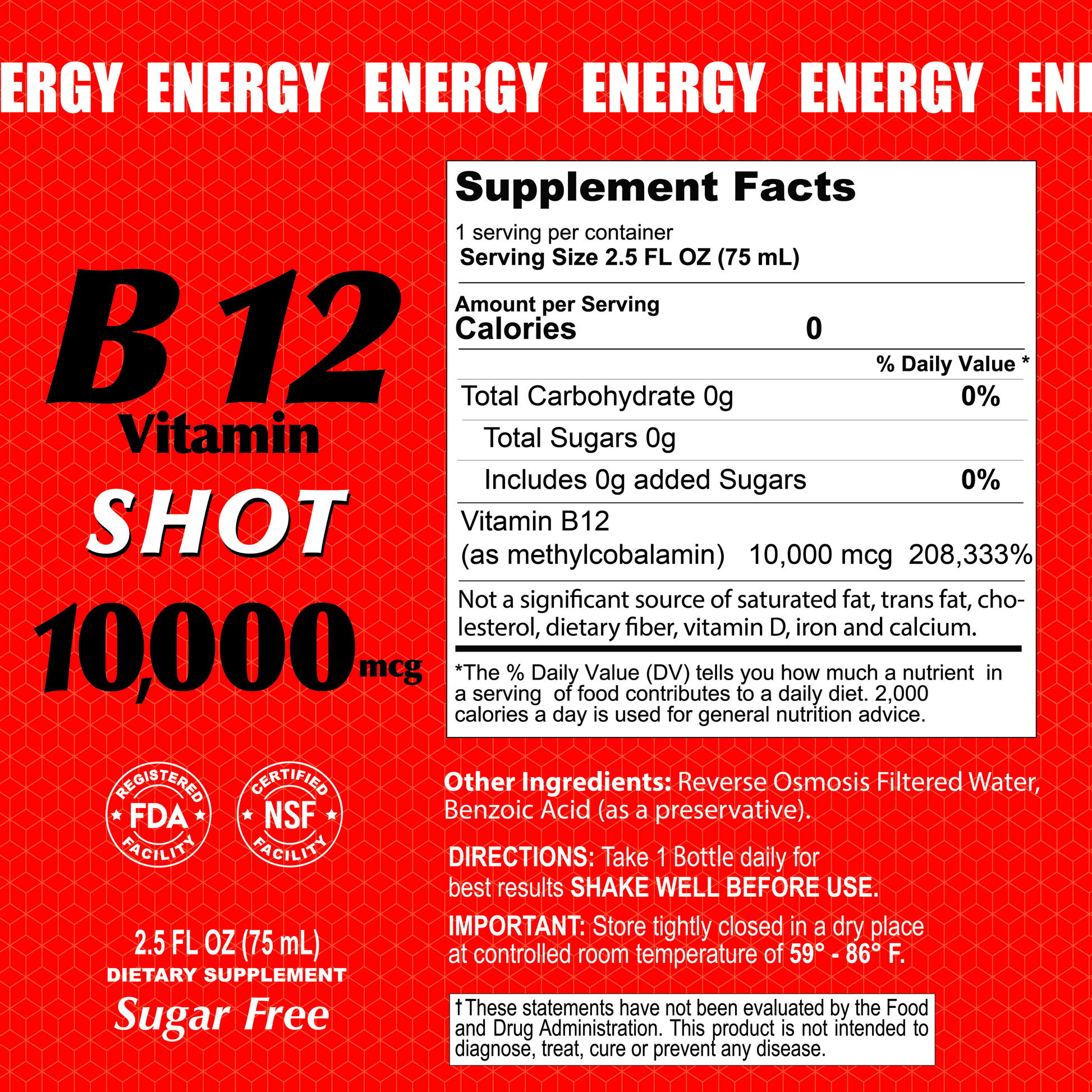B12 Vitamin Shot with 10,000 MCG - 20 Pack Alfa Vitamins Store B12 Vitamin Shot with 10,000 MCG - 20 Pack Alfa Vitamins Store